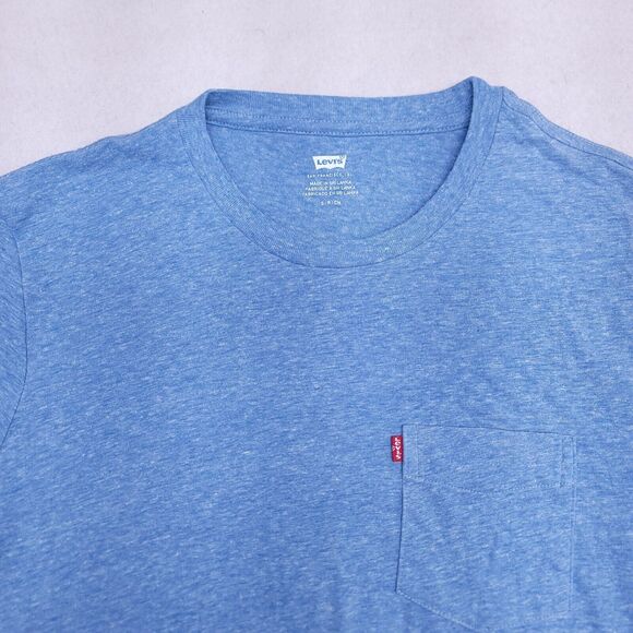 Levis Pullover Short Sleeve Casual Shirt Mens Size Small S Blue - Picture 1 of 10